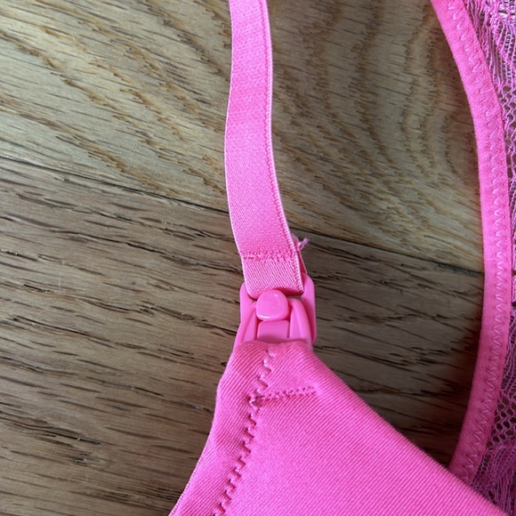 Jessica Simpson Nursing Bra Pink Lace Racer Back - Picture 2 of 6